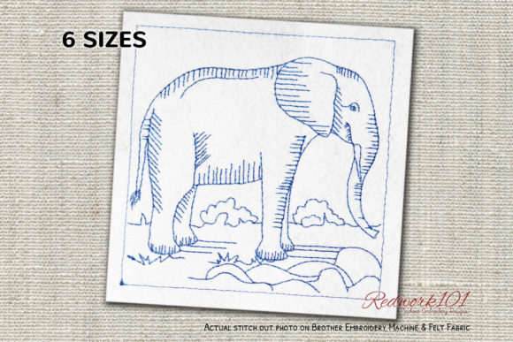African Forest Elephant Embroidery