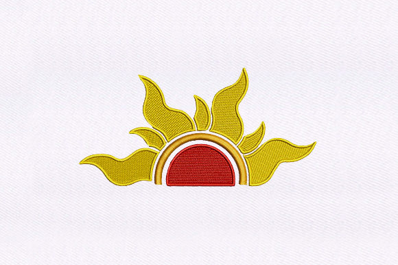 Blazing Hot Sun Embroidery Design