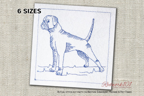 Boxer Dog Bluework