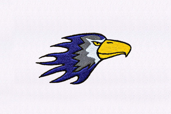 Fiery Eagle Embroidery Design