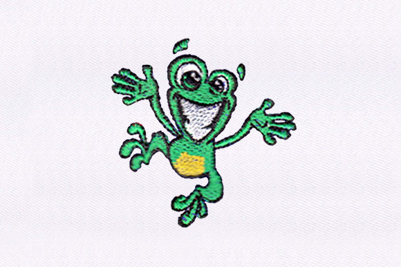 Jumping Frog Embroidery Design