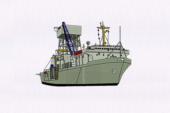 Large Industrial Ship Embroidery Design