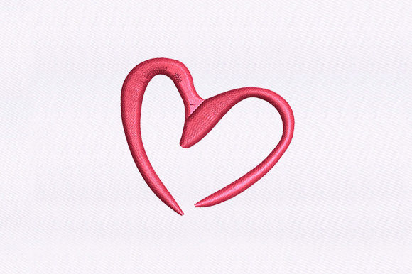 Pink Heart Embroidery Design