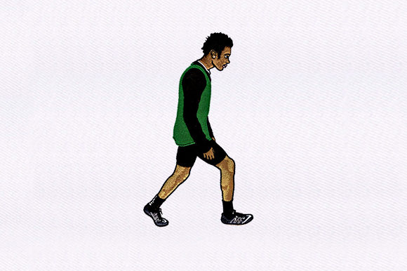 Playing Young Boy Embroidery Design