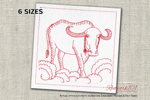 Water Buffalo Redwork