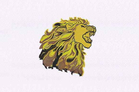 Wild Lion Embroidery Design